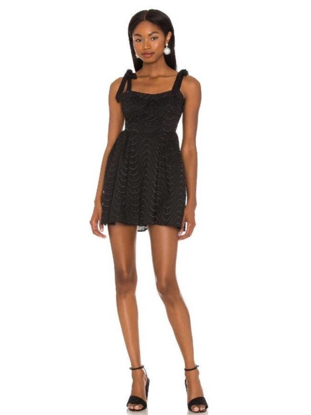 For Love And Lemons Marla Eyelet Mini Dress in Black